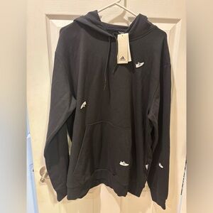 Adidas Black Hoodie with‎ Shoe Embroidery-NWT